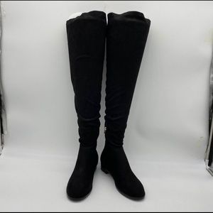Black suede over the knee boots, size 12